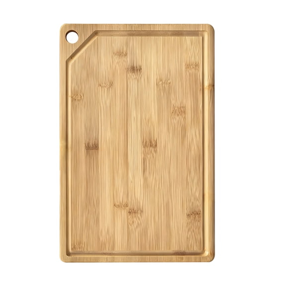 Behome Bamboo Cutting Board for Kitchen, Extra Large Wood Chopping Board with Hanging Hole and Deep Juice Groove, Serving Boards for Meat, Vegetables & Fruits, 18.0" x 11.81"