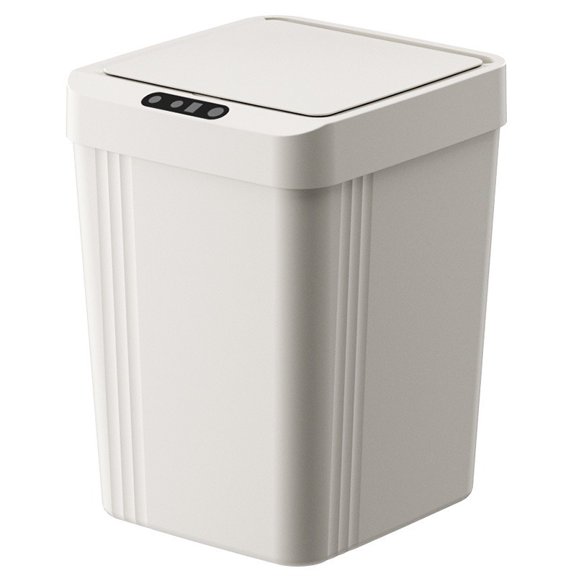 Behome Bathroom Small Trash Can with Lid, Automatic Garbage Can Slim Waterproof Motion Sensor Smart Trash Bin for Bedroom, Office, Kitchen, Living Room, White