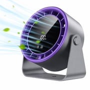 Behome Desk Fan, Small Table Fan with 5 Speeds Adjustable Strong Wind, Mini Desktop Fan with LED Display for Office, Home, Bedroom, kitchen, Black