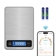 Behome Food Scale, Digital Kitchen Scales 10kg/22lb with Large LCD Display, Food Weighing Scales for Baking, Weight Loss, Calorie Counting, 5 Units Conversion, Silver