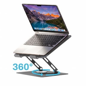 Behome Adjustable Laptop Stand for Desk, Foldable Laptop Riser with 360Swivel Base, Height Adjustable Ventilated Laptop Holder, Compatible with MacBook, All 10"-16" Laptops