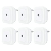 Behome Night Light with Smart Sensor, Auto-On/Off, Dusk to Dawn Night Lights Plug into Wall 6-Pack, LED Night Lamp for Bedroom, Bathroom, Hallway, White