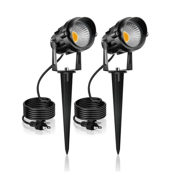 BN-LINK Outdoor Landscape Spotlights, 5W LED Landscape Lights for Yard, IP65 Waterproof Garden Lights, 3000K Warm White, Landscape Lighting for House, Garden, Lawn Decorative (2 Pack)