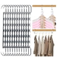 thumbnail image 1 of Behome Space Saving Hangers, 12 Packs Sturdy Metal Hangers Wardrobe Organizer, Magic Home Organization College Dorm Room Essentials for Girls Guys, Silver, 1 of 6