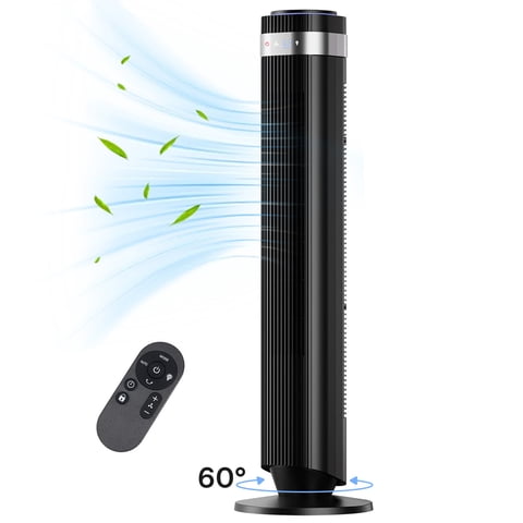 Behome 36 inch 60Oscillating Tower Fan with Remote Control, Quiet Standing Fan with Auto-off Timer, 5 Speeds and 4 Modes for Bedroom, Kitchen and Office