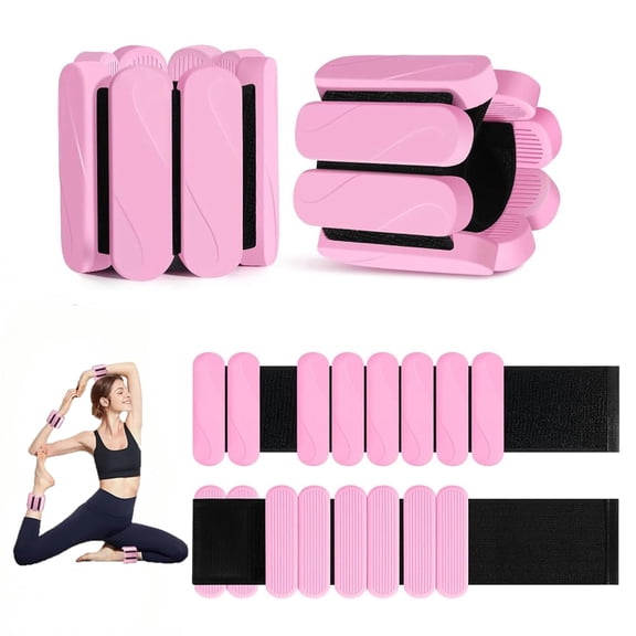 Behome Adjustable Ankle Weights, Set of 2 (1 lb / 2 lb Each) Strength Training Wrist/Leg/Arm Weights Sets for Gym, Fitness Workout, Running, Lifting