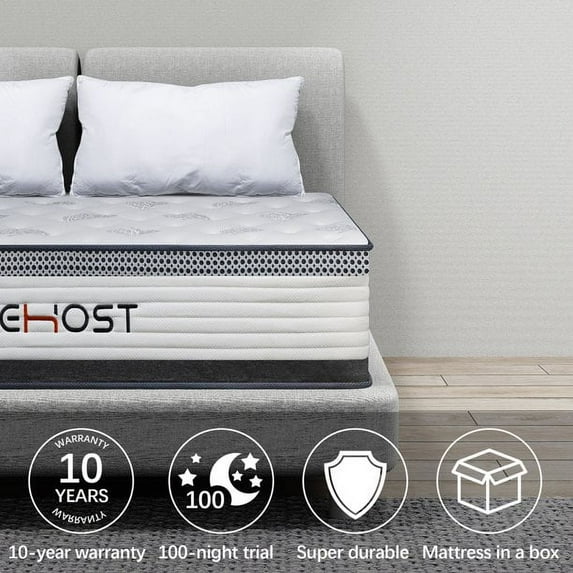 Behost 10 Inch Hybrid Mattress with Memory Foam and Pocket Spring,Full Mattress in a Box