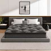 Behost 10 Inch Queen Mattress in a Box, CertiPUR-US Memory Foam & Pocket Spings Medium Firm Hybrid Bed Mattress for Sleep