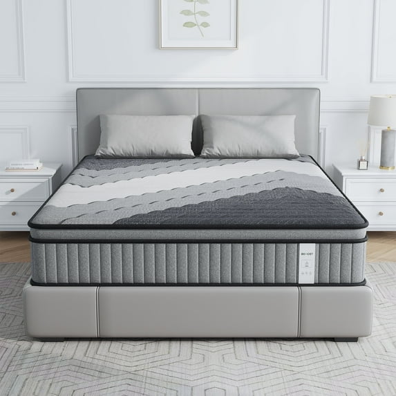 BEHOST 10 inch King Mattress in a Box with CertiPUR-US Certified Eco-Friendly Memory Foam, Motion-Free Pocket Springs
