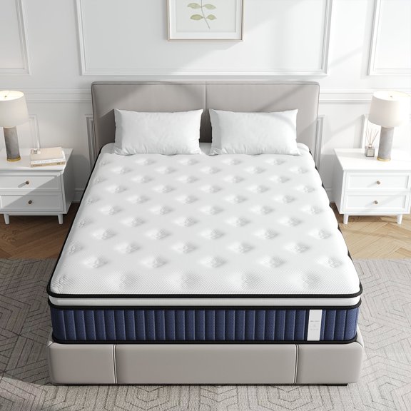 Behost Full Size Mattress 10 inch, Foam & Spring Hybrid Mattress in a Box, Medium Firm