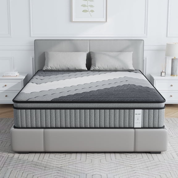 BEHOST 12 inch King Mattress in a Box with Memory Foam and Individual Pocket Springs for Deep Sleep