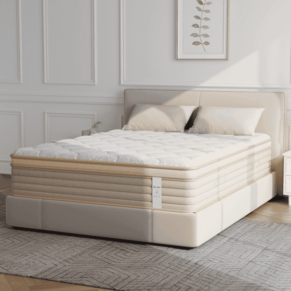 BEHOST 12 Inch Queen Mattress, Cooling Gel Memory Foam and Individual Pocket Springs Hybrid Mattress in a Box, Medium Firm Support for Pressure Relief, CertiPUR-US Certified, Breathable Cover