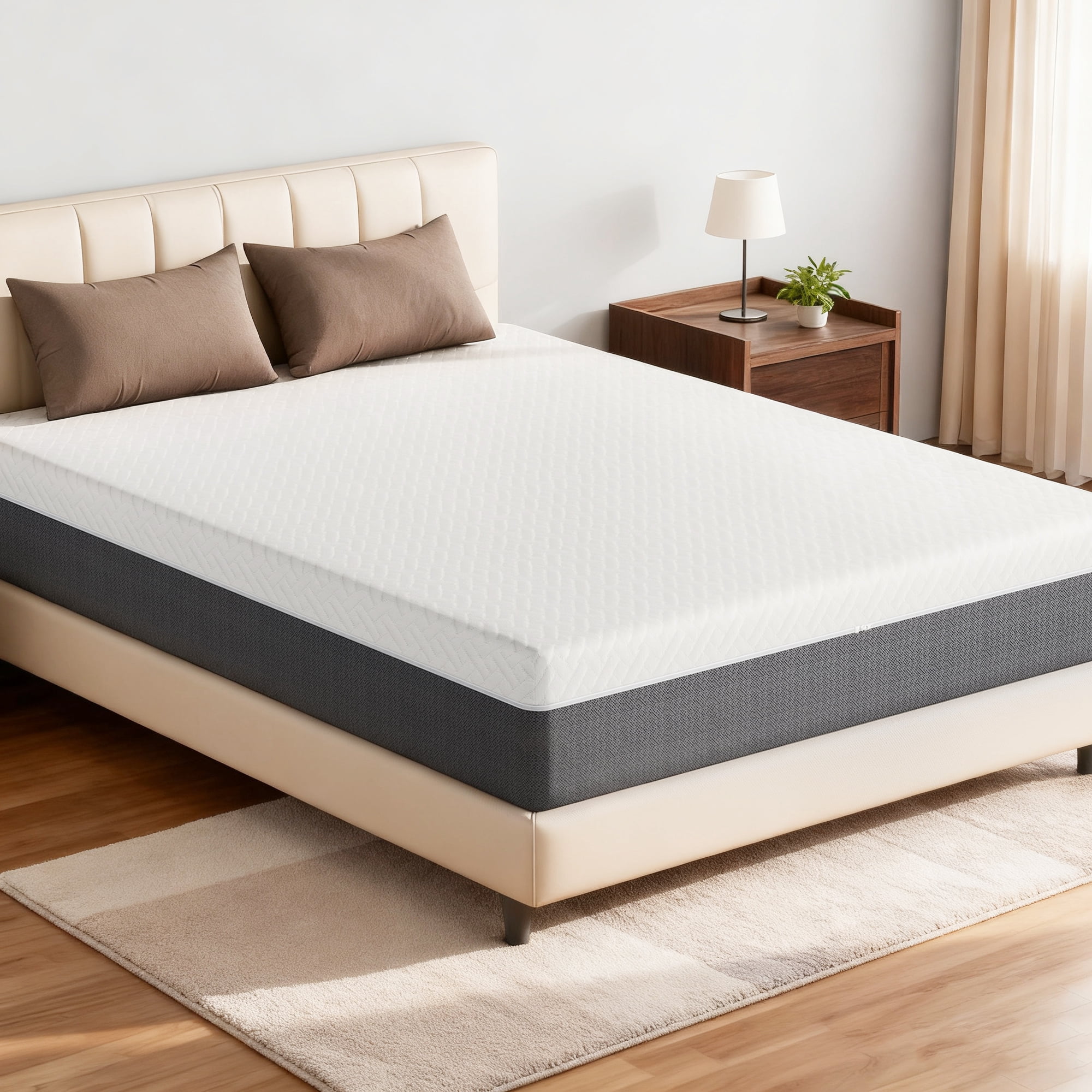 Behost 8 inch Twin Size Mattress in a Box, Fiberglass-Free Medium Firm Cooling Memory Foam, CertiPUR-US Certified