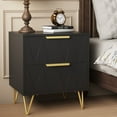 thumbnail image 1 of Behost Black Nightstand for Bedroom Living Room,Modern 2 Drawer Nightstand Bedside Table with Storage, 1 of 10