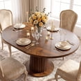 thumbnail image 1 of Keenstone Round Dining Table 43"-59" Extendable, for 4 to 6, with Storage Space, Kitchen Dinner Room Table for Dining Room and Small Space Walnut, 1 of 11