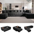 thumbnail image 1 of BEHOST 130" 6-Piece Modular Sectional Sofa with 2 Movable Ottomans, U-Shaped Cloud Couch for Living Room, Modern Chenille Deep Seat Sofa Set, Flexible Oversized Sleeper Couches, Black, 1 of 11