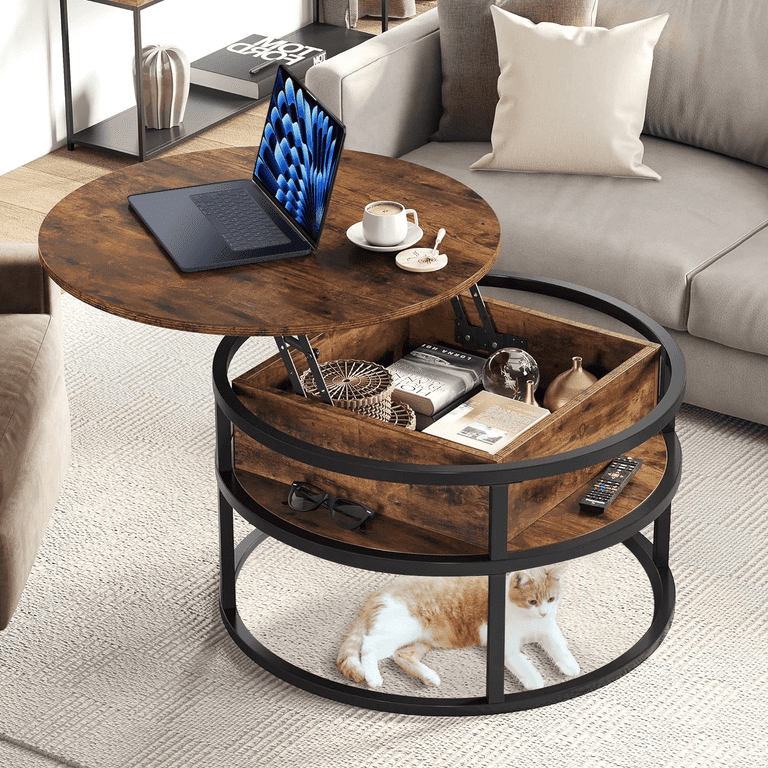 Industrial coffee table lift top discount