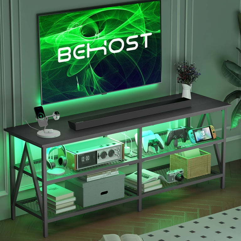 Behost TV Stand for 65 inch TV, TV Cabinet with 20 Colors LED 