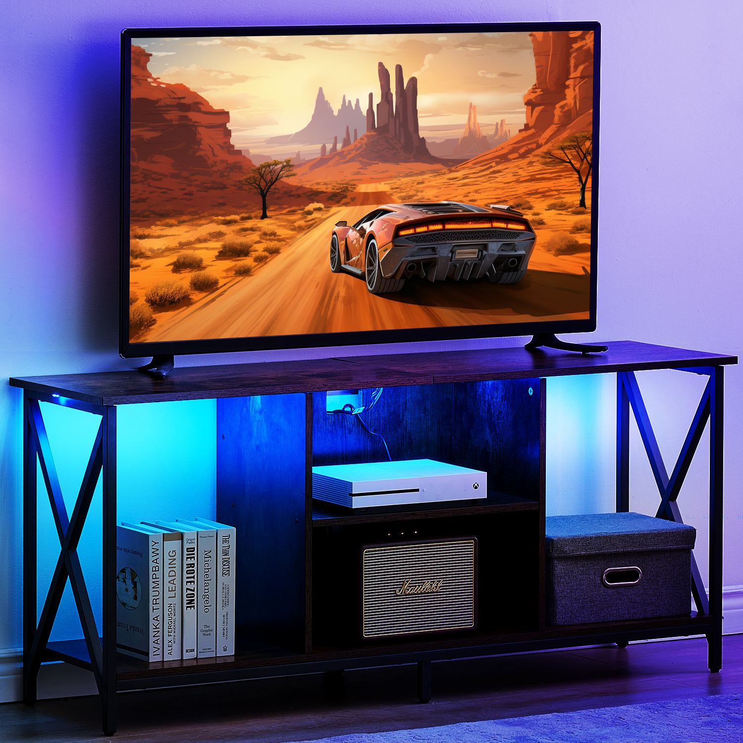 Whalen Espresso 54" Table Top TV Console for TVs up to 60"