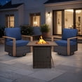 thumbnail image 1 of Luxury Patio Furniture Sets with 50000BTU Propane Fire Pit Table,Patio Swivel Glider Patio Chair with Fire Pit Table Outdoor Conversation Sets for Porch Backyard Balcony, 1 of 13