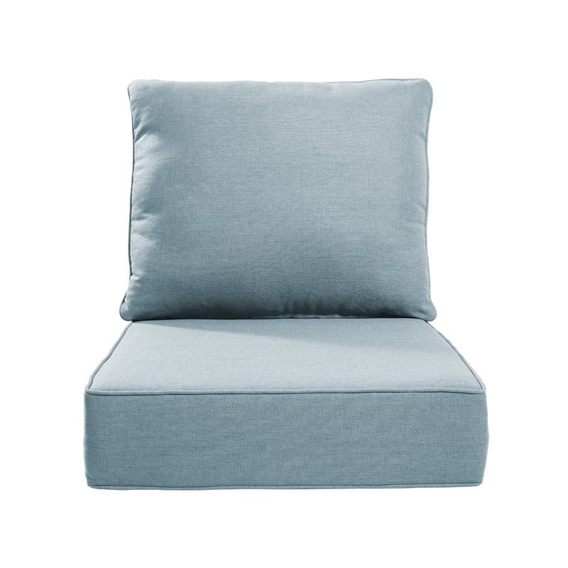 Giantfurnni Outdoor Deep Seat Cushion 24 X 24 X 6 Inch, Pack of 1, Patio Furniture Cushions with 6 Inch Foam Waterproof & Fade Resistant Perfect for Wicker Chair, Sofa, Couch, Baby Blue