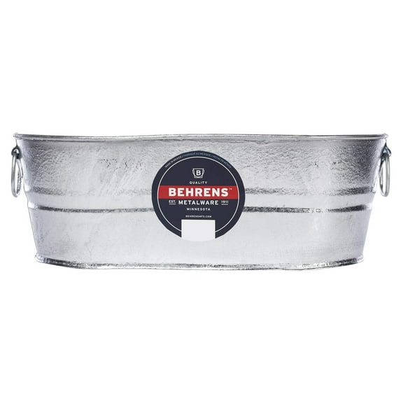 Behren's Products Hot Dipped Steel 2-5 Gallon Oval Tub