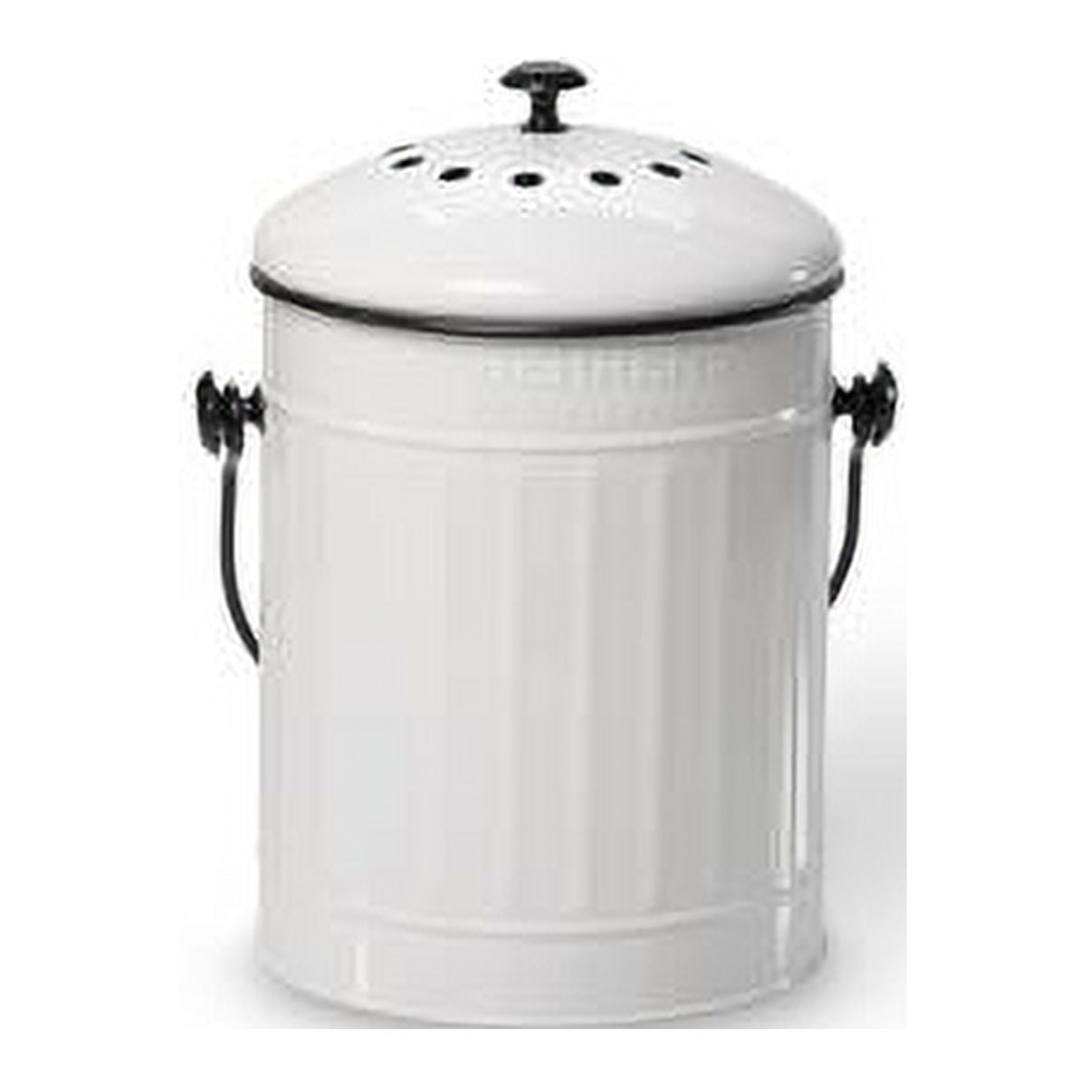 Behrens 1.5 Gallon Steel Compost Pail, White