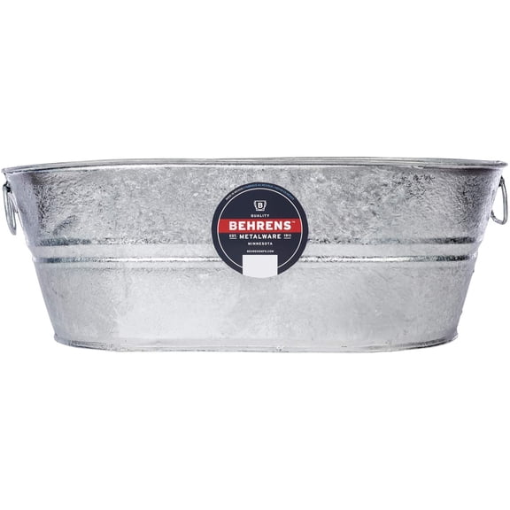 Behrens 1-OV 7.5 Gallon Hot Dipped Steel Oval Tub - Quantity of 2