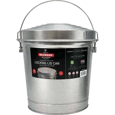 Behrens 10 Gallon Galvanized Steel Can with Locking Lid