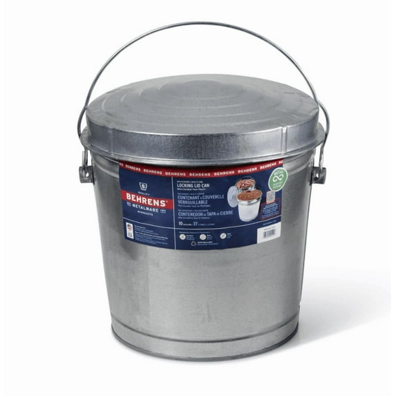 Behrens 10 Gallon Galvanized Steel Can with Locking Lid