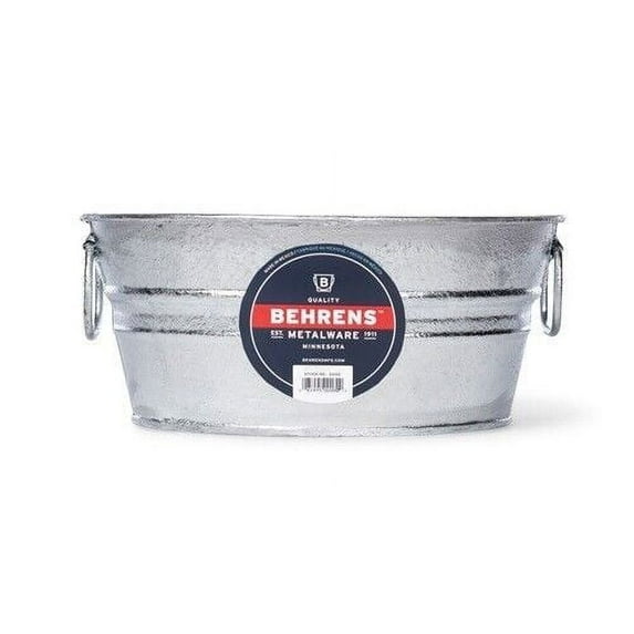 Behrens 103LFT 1.5 Gallon Size 11" x 11" x 4.75" Galvanized Steel Low Flat Tub Bucket