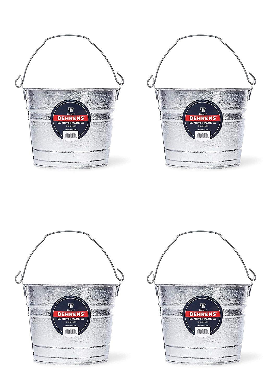 Behrens 1205 5Quart Steel Pail 4 Pack