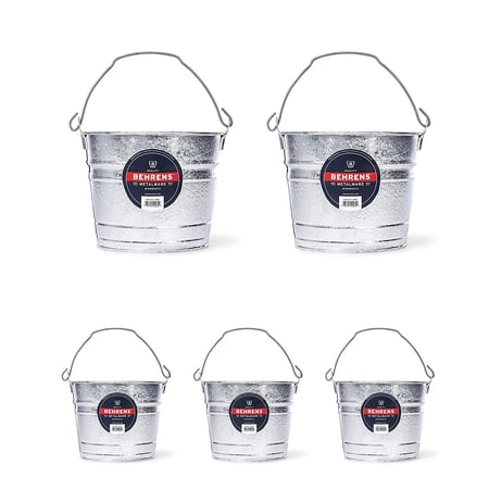 Behrens 1205 5-Quart Steel Pail 5 Pack