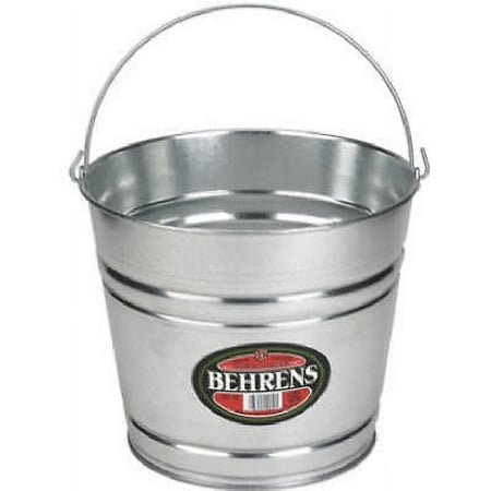 Behrens 1210GS 10 Quart Galvanized Steel Metal Water Pail / Buckets w Handle - Quantity of 6