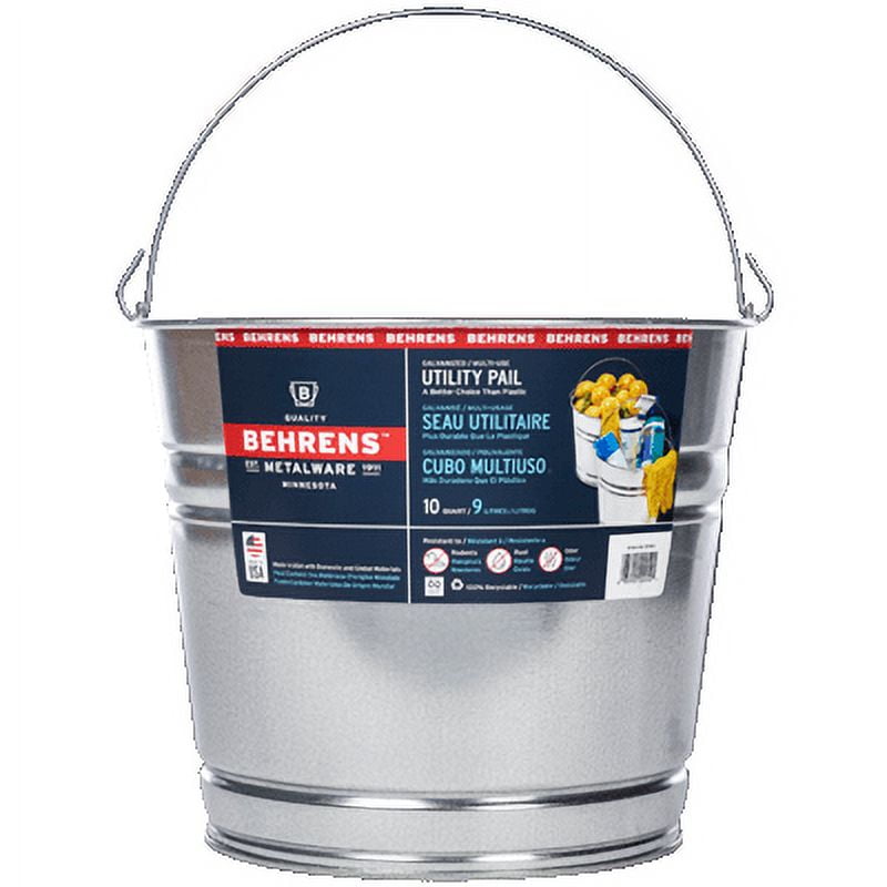 Behrens 10 qt. Galvanized Pail Gray
