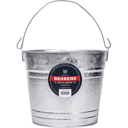 Behrens Water Pail 1212 - Galvanized Steel, Heavy Duty - 12 Qt.