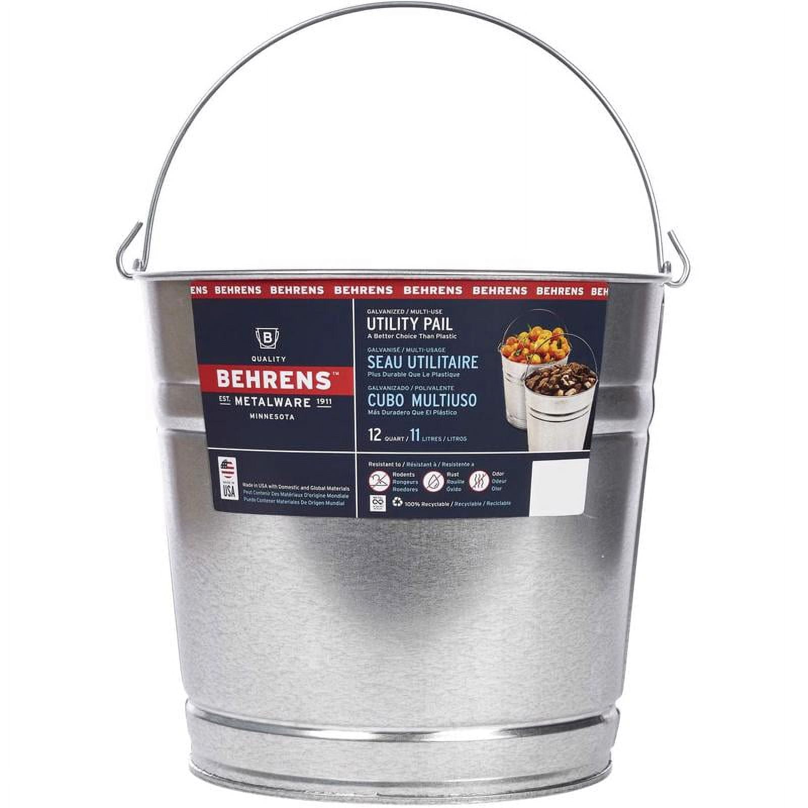Behrens 1212GS Galvanized Steel Pail, 12 Quart