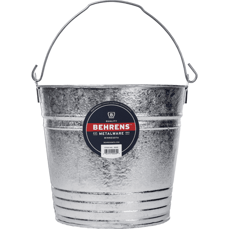 Behrens Galvanized Steel Water Pail 14 Quart - Round Shape - 14 Qt