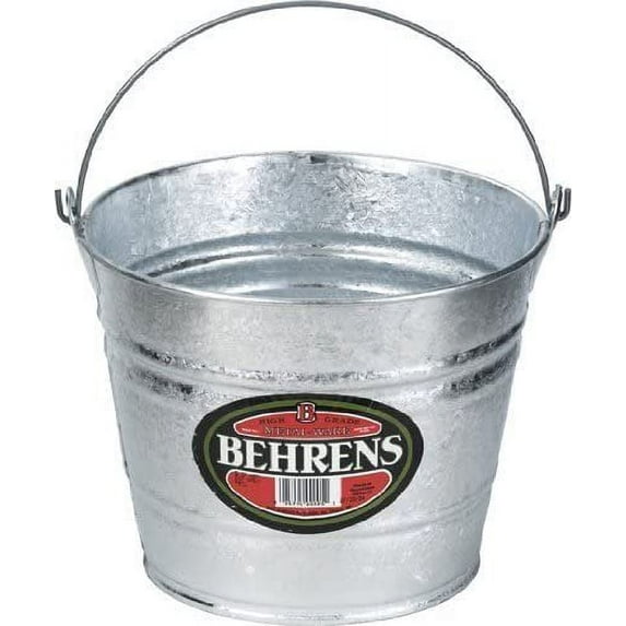 Behrens Galvanized Steel Water Pail 14 Quart - Round Shape - 14 Qt