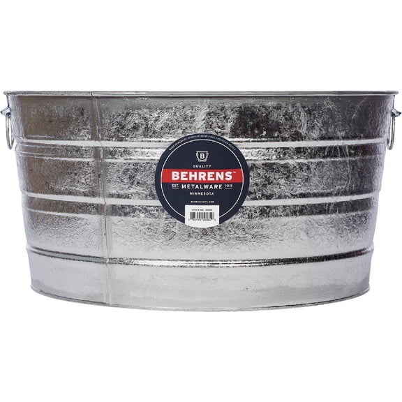 Behrens 15 Gallon Utility Bucket Steel in Silver  Heritage American-Made Outdoor & Workshop Container