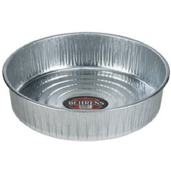 Behrens 2168 Galvanized 3.5 Gallon 16" 1 Piece Seamless Hog Pan Tray Feeders - Quantity of 3