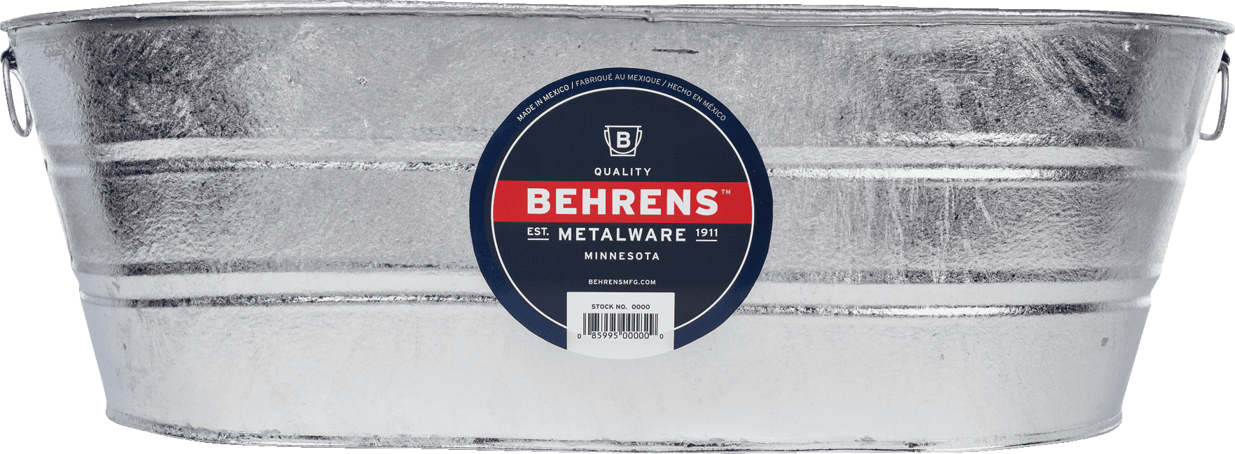 Behrens Large 16-Gallon Galvanized Steel Tub with Big Metal