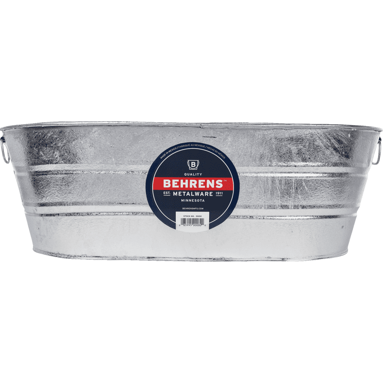 Behrens Large 16-Gallon Galvanized Steel Tub with Big Metal