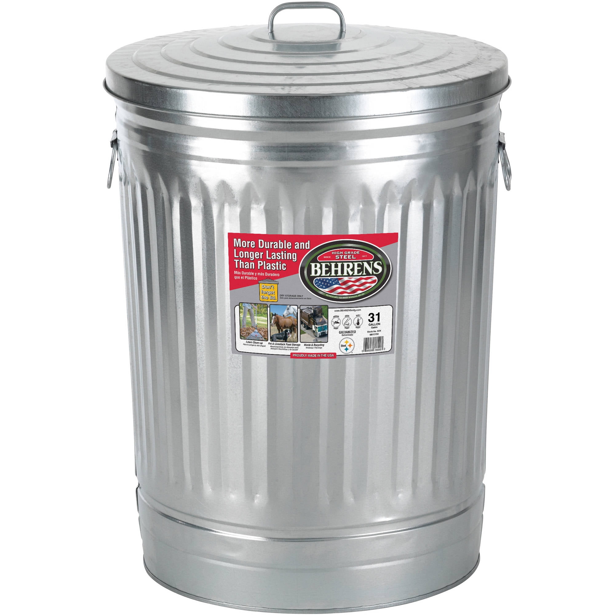 Behrens 31Gallon Steel Trash Can