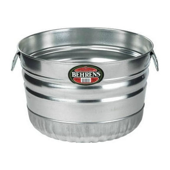 Behrens Round Galvanized Steel Tub Basket - 1-Bushel, Silver
