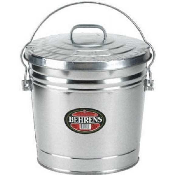 Behrens 6106 6 Gallon Galvanized Garbage Pail With Cover - Quantity of 4