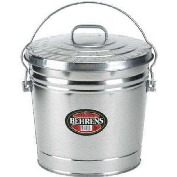 Behrens 6106 6 Gallon Galvanized Garbage Pail With Cover - Quantity of 6