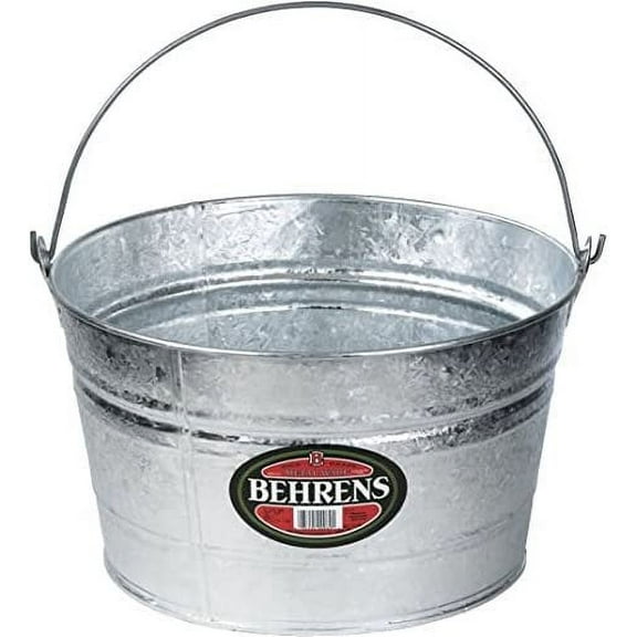 Behrens Utility Bucket All Purpose Round Tub - Galvanized - 4.2 Gal  Residential Use, Standard Application
