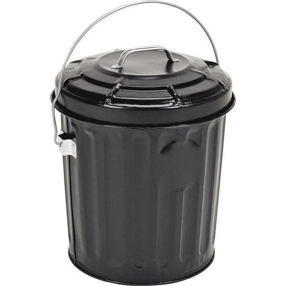 Behrens Ash Pail B907P - Heavy Duty Galvanized Steel - 7.5 Gal, Black