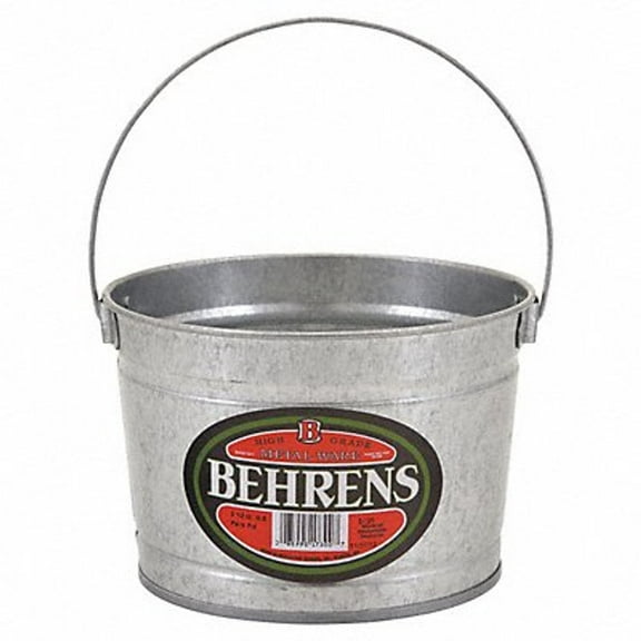 Behrens 3/4 gal Round Bucket, 7 1/4 in Dia, Silver, Galvanized Steel B325